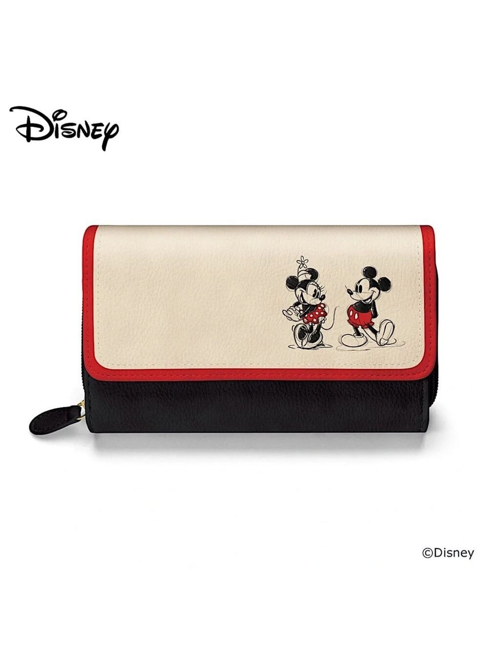 Disney #8 Mickey Mouse and Minnie Mouse ❤️Story Wallet by The Bradford Exchange